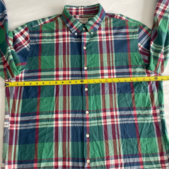 J. Crew "Summer Plaid" 100% Cotton Multicolor Button Down Shirt XL - Picture 16 of 17
